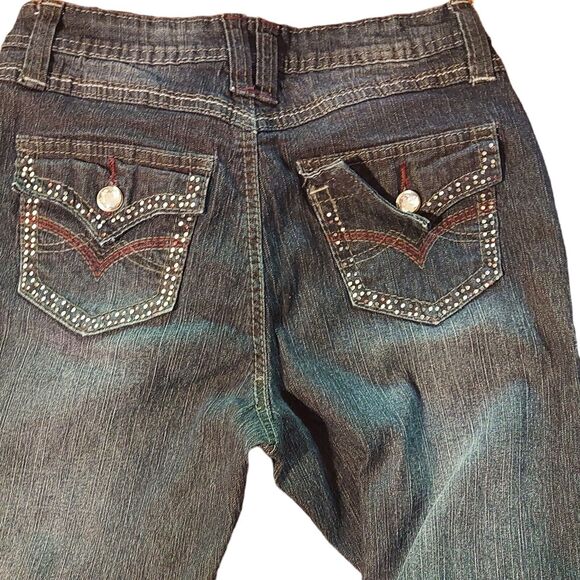 Roz & ALI Women's Jeans Bling Pockets, Straight Leg, Size 4 - Picture 3 of 6